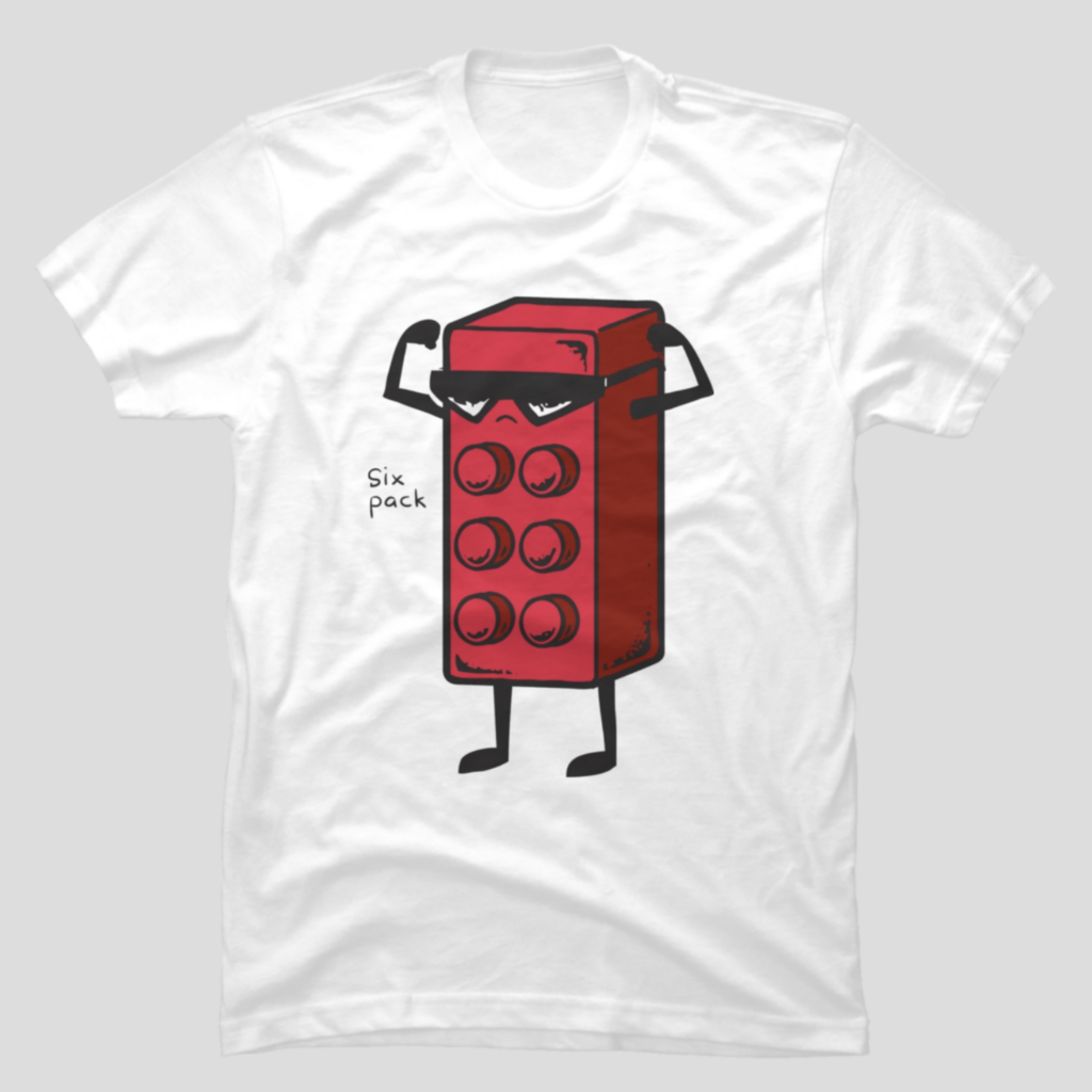 Six Pack – Lego Tee by FlyingMouse365
